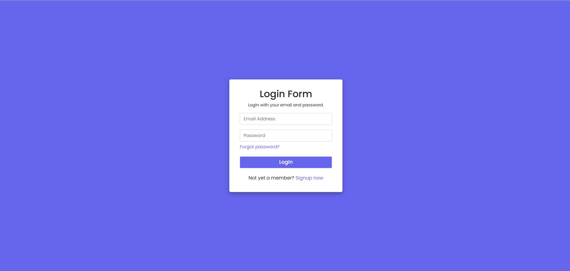 User Authentication System screenshot